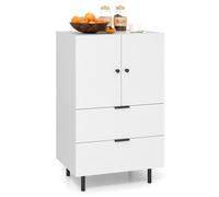 Costway Sideboard Buffet Cabinet 2-Door Serving Cupboard With Drawers-White