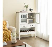 Costway Sideboard Buffet Cabinet Freestanding Storage Cabinet W/ Open Wine Rack