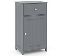 Costway Single Door Bathroom Cabinet Stable & Safe Bathroom Organizer in Grey COSTWAY Grey