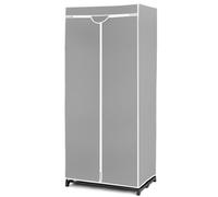 Costway Single Fabric Wardrobe Folding Clothes Closet With Hanging Rail & Zippers