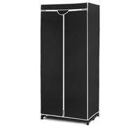 Costway Single Fabric Wardrobe Folding Clothes Closet With Hanging Rail & Zippers