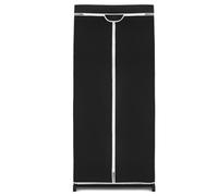 Costway Single Fabric Wardrobe Folding Clothes Closet with Hanging Rail & Zippers in Black COSTWAY Black