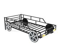 Costway Single Size Metal Car-Shaped Platform Bed Bed Frame in Black COSTWAY Black