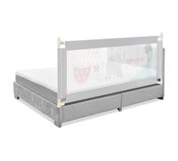 Costway Single Toddler Bed Guard Height Adjustable Baby Bed Rail With Safety lock in Light Grey COSTWAY Light Grey