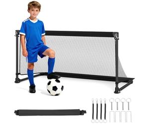 COSTWAY Soccer Goal with Net, Foldable Pop-up Football Training Equipment with Ground Stakes, Easy Setup Portable Mini Practice Soccer Toy for Kids, Youth & Adults (5 ft x 2.5 ft)