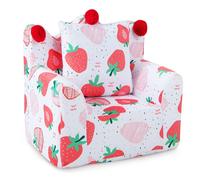 Costway Sofa Chair Foam Filled Armchair Toddler Upholstered Couch W/ Padded Pillow COSTWAY Multicolor