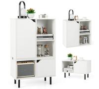 Costway Stackable Bookcase Combination Lattice Cabinet Floor Open Bookshelf