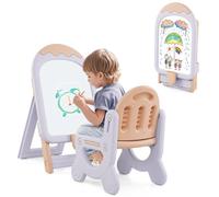 Costway Standing Kids Art Easel Height-Adjustable & Foldable Kids Easel-Purple