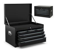 Costway Steel Tool Box Tool Chest Case With 6 Drawers & Top Storage-Black
