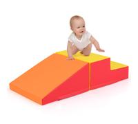 Costway Step & Slide Climber Infants Toddler Soft Play Set Crawling-Yellow COSTWAY Multicolor