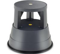 COSTWAY Step Stool, Rolling Kick Stool with Retractable Wheels and Non-Slip Rubber Platform, Lightweight Round Stepping Kickstool for Home Office Kitchen Warehouse, 150kg Load Capacity