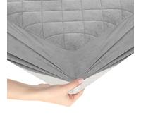 Costway Super King Size Mattress Protector Super Soft Velvet Mattress Topper in Grey COSTWAY Grey