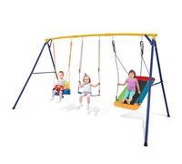 COSTWAY Swing Set, Heavy Duty Extra Large Metal Swing Frame with Platform Swing, Belt Swing, Baby Swing, Indoor Outdoor Playground Playset for Kids Toddlers