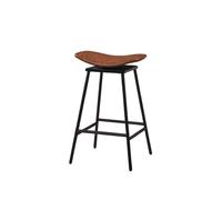 Costway Swivel Barstools Set of 2 Faux Leather Upholstered Backless Bar in Brown COSTWAY Brown