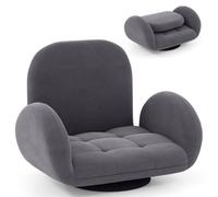 Costway Swivel Floor Chair Adjustable & Folding Lazy Sofa Lounge Recliner Chair