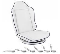 Costway Swivel Floor Gaming Chair With Adjustable Backrest Foldable Reclining Lounge Chair White