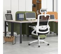 Costway Swivel Office Chair Adjustable Task Chair Mesh Executive Chair in White COSTWAY White