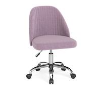 Costway Swivel Office Chair Height Adjustable Task Chair Armless Vanity Chair in Pink COSTWAY Pink