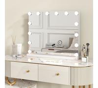 Costway Tabletop Vanity Mirror With Lights Hollywood Makeup Mirror W/ 3 Color Lighting Modes