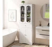 Costway Tall Bathroom Cabinet Freestanding Kitchen Pantry Cupboard 60 X 160 Cm-White