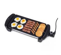 COSTWAY Teppanyaki Electric Grill, 1600W BBQ Griddle with Nonstick Flat Cooking Surface, Adjustable Temperature, Insulated Handles & Drip Tray, Indoor Outdoor Hot Plate for Cooking, Family, 50×20×8cm