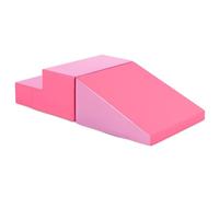 COSTWAY Toddler Climb and Crawl Foam Play Set, Children's Stairs and Ramp Software Activity Toys, Baby Soft Play Equipment for Climbing, Sliding, Crawling (Pink+Rose)