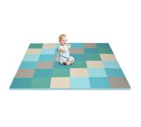 COSTWAY Toddler Play Mat, Foldable Patchwork Baby Floor Mats with Waterproof Surface, 3.5CM Extra Thick Foam Playmat for Playing Crawling (Morandi)