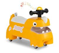 COSTWAY Toddler Ride on Car, Foot to Floor Slider with Lights, Music, Horn, Under Seat Storage, Developmental Ride on Toy for Boys Girls 18+ Months Old (Yellow)
