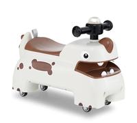 COSTWAY Toddler Ride on Car, Foot to Floor Slider with Lights, Music, Horn, Under Seat Storage, Developmental Ride on Toy for Boys Girls 18+ Months Old (White)