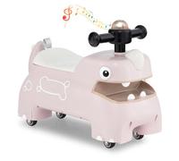 Costway Toddler Ride On Toy Sit To Stand Riding Racer W/ Seat Storage Pink