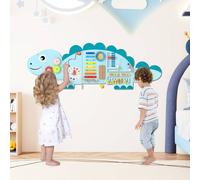 Costway Toddlers Dinosaur Activity Wall Sensory Board Panels Educational Toy in Blue COSTWAY Blue