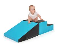 Costway Toddlers Step & Slide Climber for Infants Toddler Soft Play Set-Black in Blue COSTWAY Blue
