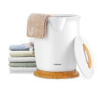 COSTWAY Towel Warmer Bucket, 20L Large Luxury Electric Towel Heater with Auto Shut Off and Fragrance Holder, Bathroom Spa Hot Blankets Warmer for 2 Oversized Towels, Bathrobes (White)