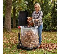 Costway Trash Bag Holder w/Wheels Moving Leaf Bag Stand Cart Yard Waste Can in Black COSTWAY Black