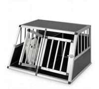Costway Travel Dog Crate Aluminum Dog Transport Box With Lockable Door Chew-Proof Dog Cage For Puppy Small Breeds