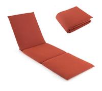COSTWAY Tri-Fold Sun Lounger Cushion, 182x59cm Garden Recliner Cushions Chaise Sunlounger Replacement Pad, Foldable Thick Sunbed Mattress Patio Chair Cushion Pad for Indoor Outdoor Use (1, Orange)