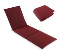 COSTWAY Tri-Fold Sun Lounger Cushion, 182x59cm Garden Recliner Cushions Chaise Sunlounger Replacement Pad, Foldable Thick Sunbed Mattress Patio Chair Cushion Pad for Indoor Outdoor Use (1, Wine Red)