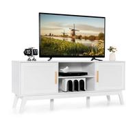 Costway Tv Stand For Tvs Up To 65" Media Console Table W/adjustable Shelf & 2-Door Cabinet