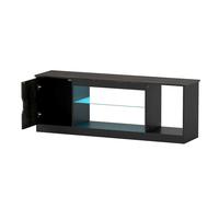Costway TV Stand with LED Light Strip for TVs up to 65 in Black COSTWAY Black