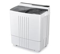 COSTWAY Twin Tub Washing Machine, 4.5KG/6KG/8.5KG Total Capacity Portable Laundry Washer Spin Dryer with Timing Function & Drain Pump for Apartment Dorms Camping (Grey+White, 4.5kg Washer+1.5kg Dryer)