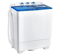 COSTWAY Twin Tub Washing Machine, 8.5KG Total Capacity Portable Laundry Washer Spin Dryer with Timing Function & Drain Pump for Apartment Dorms RVs Camping(Blue+White,6.5kg Washer+2kg Dryer)