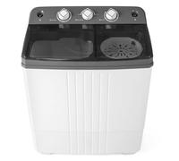 COSTWAY Twin Tub Washing Machine, 8KG Total Capacity Portable Laundry Washer Spin Dryer with Timing Function & Drain Pump for Apartment Dorms Camping (Grey+White, 5kg Washer+3kg Dryer)