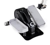 COSTWAY Under Desk Elliptical Machine, Mini Elliptical Cross Trainer with LCD/LED Display Screen, Portable Seated Leg Pedal Exerciser for Teens Seniors Adults (Black+Gray, no Remote Control)