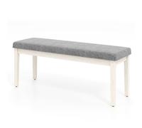 Costway Upholstered Dining Bench Modern Linen Padded Shoe Bench-Dark Grey