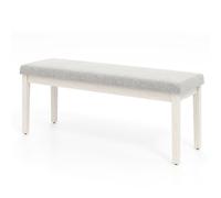 Costway Upholstered Dining Bench Modern Linen Padded Shoe Bench-Light Grey