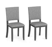 Costway Upholstered Dining Chairs Set Of 2 Armless Kitchen Chairs-Grey