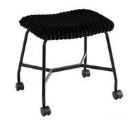 Costway Upholstered Footrest Stool Set Of 2 Portable Accent Ottoman With 4 Swivel Casters Black