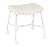 Costway Upholstered Footrest Stool Set Of 2 Portable Accent Ottoman With 4 Swivel Casters White