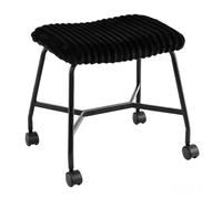 Costway Upholstered Footrest Stool Set of 2 with 4 Swivel Casters in Black COSTWAY Black