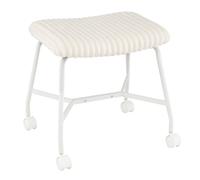 Costway Upholstered Footrest Stool Set of 2 with 4 Swivel Casters in White COSTWAY White